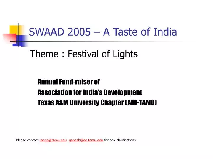 swaad 2005 a taste of india