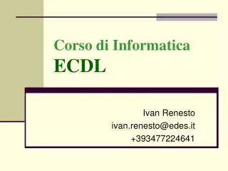 Corso di Informatica ECDL
