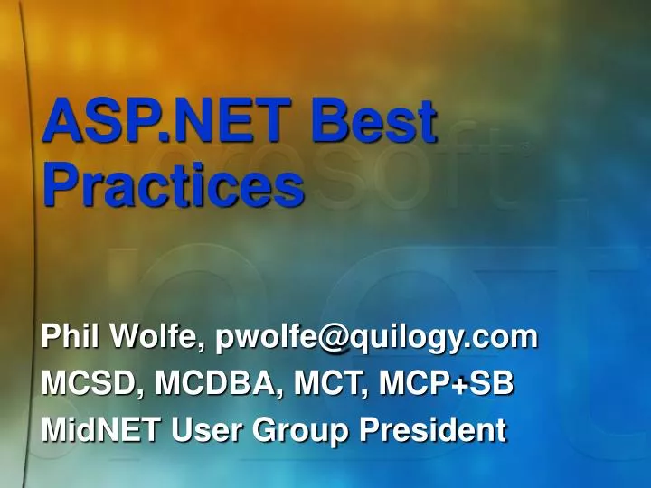 asp net best practices