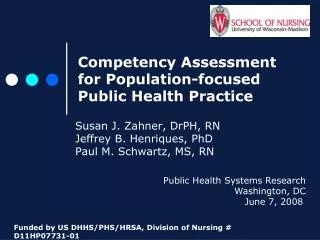 Competency Assessment for Population-focused Public Health Practice
