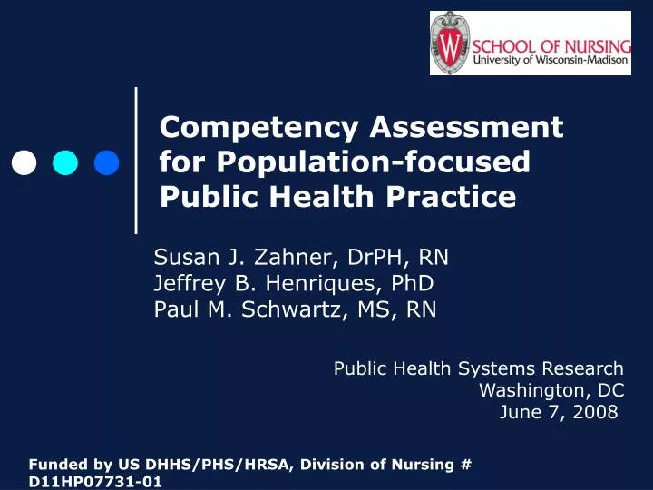 competency assessment for population focused public health practice