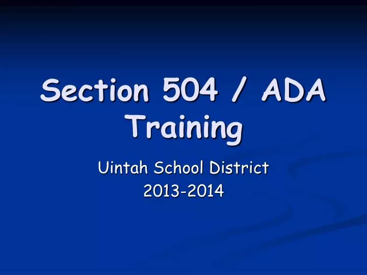 section 504 ada training