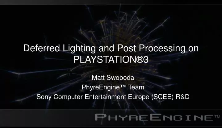deferred lighting and post processing on playstation 3