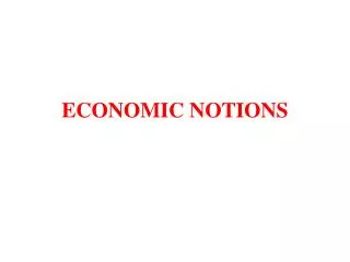 ECONOMIC NOTIONS