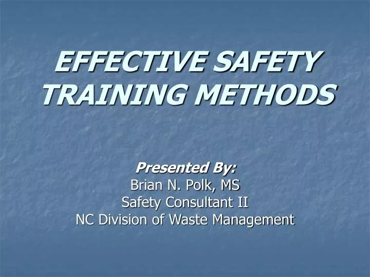 effective safety training methods