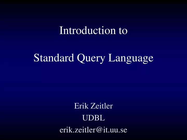 introduction to standard query language