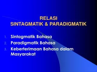 relasi sintagmatik paradigmatik