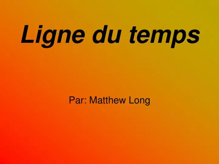 ligne du temps