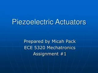 Piezoelectric Actuators