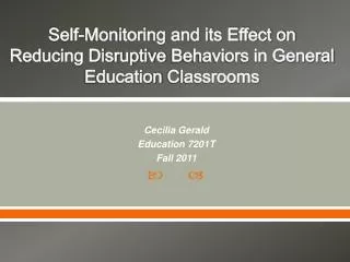 self monitoring and its effect on reducing disruptive b ehaviors in general e ducation c lassrooms