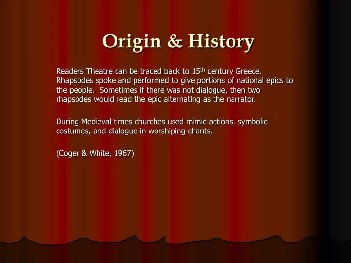 origin history