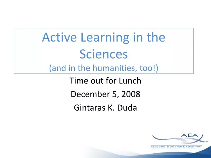 active learning in the sciences and in the humanities too