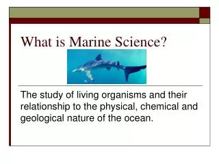 What is Marine Science?