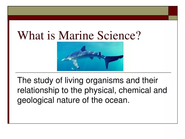 what is marine science