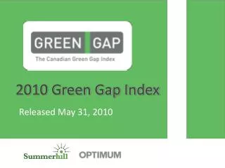 2010 Green Gap Index