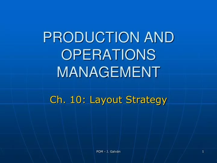 production and operations management