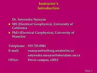 Instructor’s Introduction
