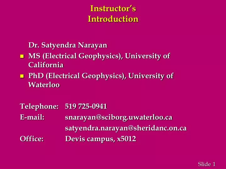 instructor s introduction