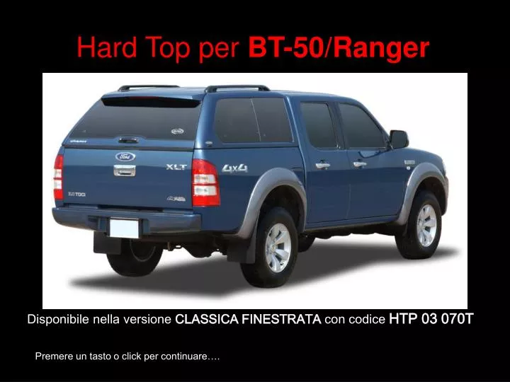 hard top per bt 50 ranger