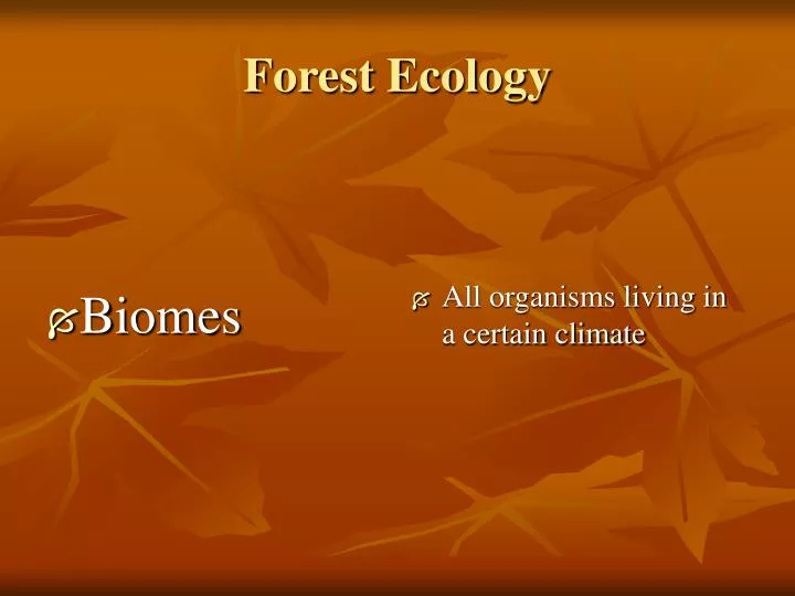 forest ecology