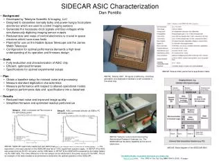 SIDECAR ASIC Characterization Dan Pontillo