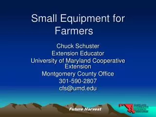 Small Equipment for Farmers