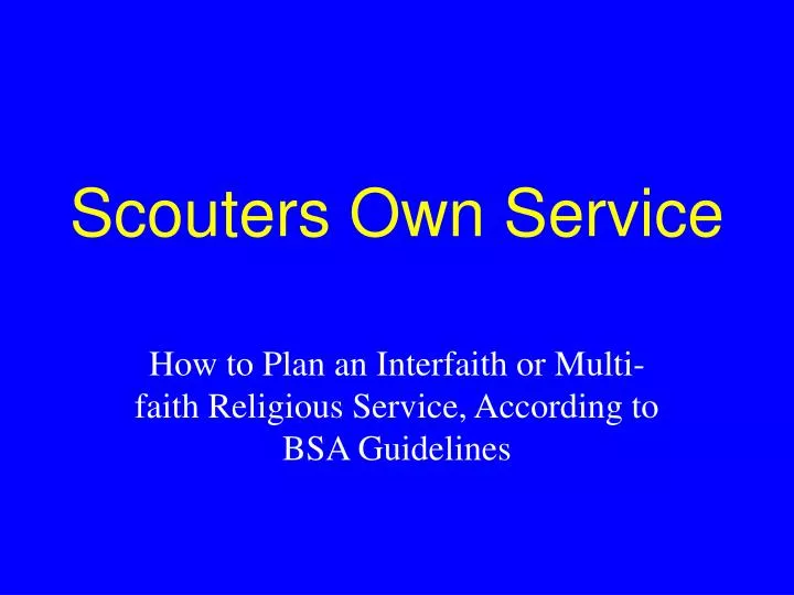 scouters own service