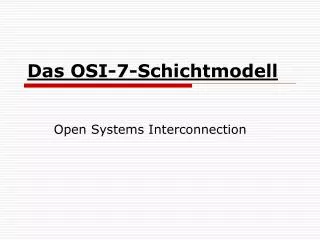 das osi 7 schichtmodell
