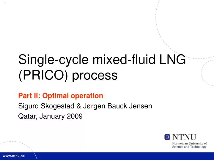 single cycle mixed fluid lng prico process