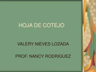 hoja de cotejo