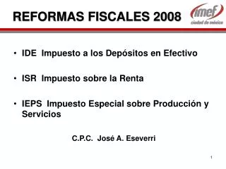 REFORMAS FISCALES 2008