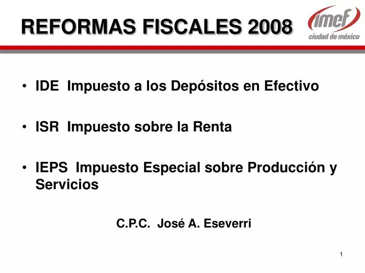 reformas fiscales 2008