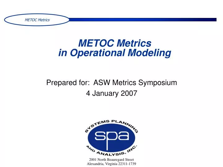 metoc metrics in operational modeling