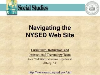 Navigating the NYSED Web Site