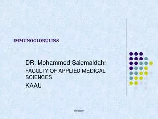 IMMUNOGLOBULINS