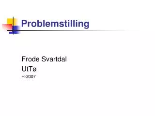 Problemstilling