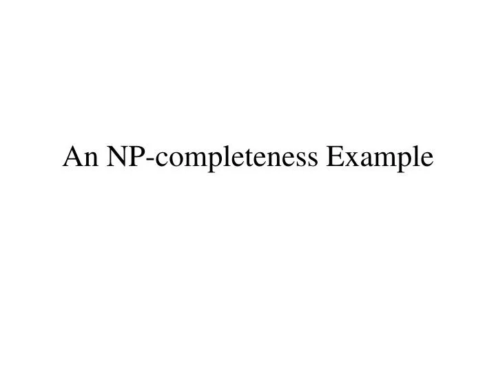 an np completeness example