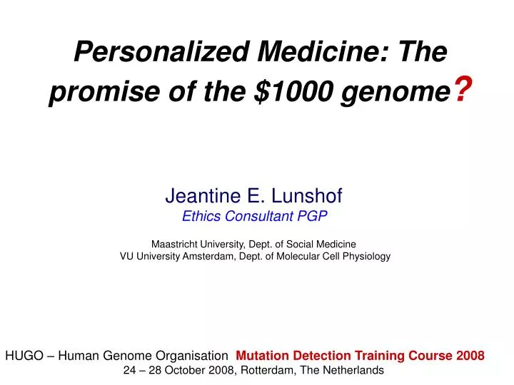 personalized medicine the promise of the 1000 genome