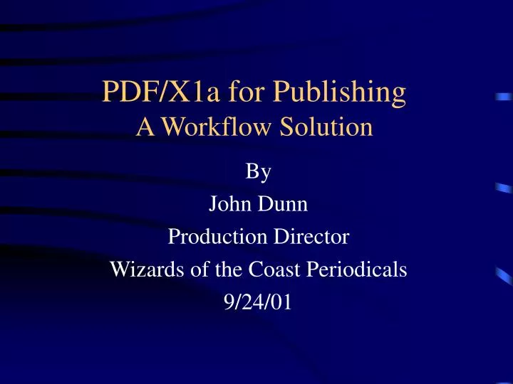 pdf x1a for publishing a workflow solution