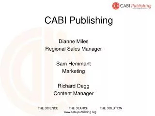 CABI Publishing