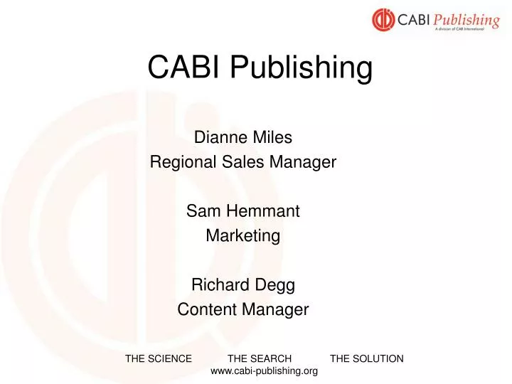 cabi publishing