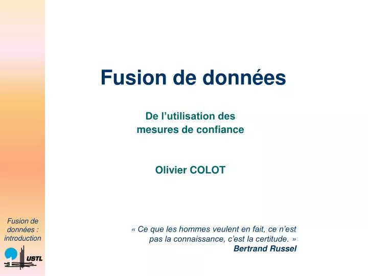 de l utilisation des mesures de confiance olivier colot