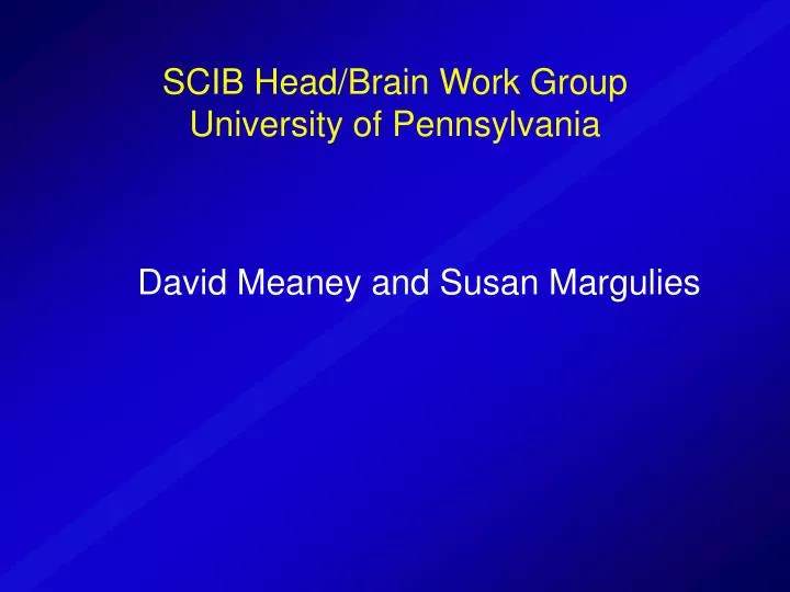 scib head brain work group university of pennsylvania