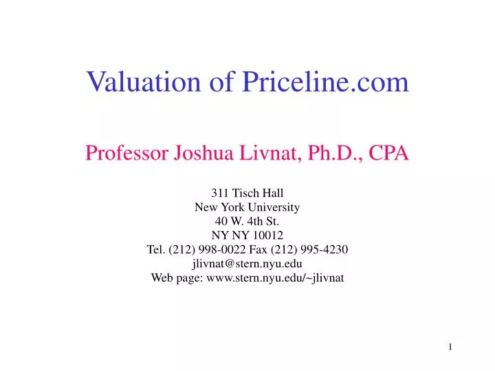 valuation of priceline com