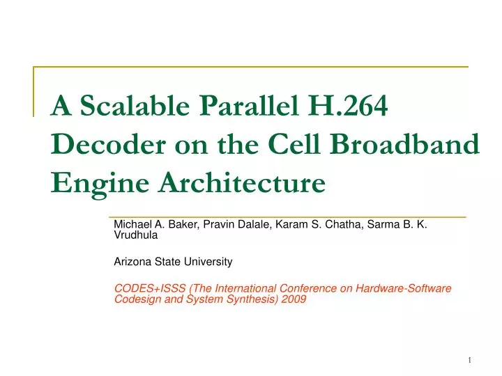 a scalable parallel h 264 decoder on the cell broadband engine architecture