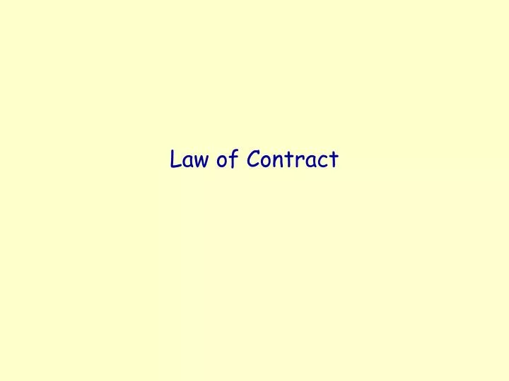 law of contract