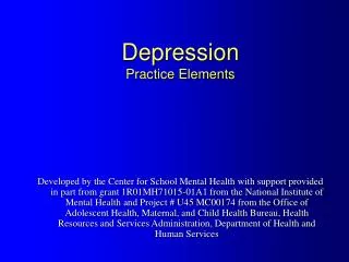 Depression Practice Elements