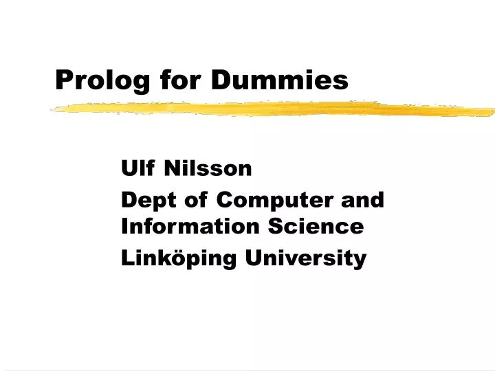 prolog for dummies
