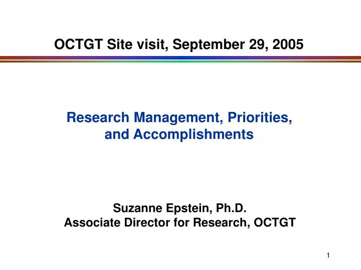 octgt site visit september 29 2005