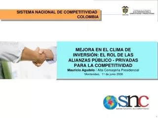 SISTEMA NACIONAL DE COMPETITIVIDAD COLOMBIA